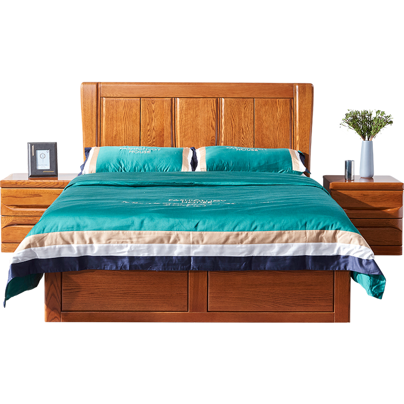 【光明家具】 北美紅橡木實木床 現代中式臥室橡木床 GY89-1571