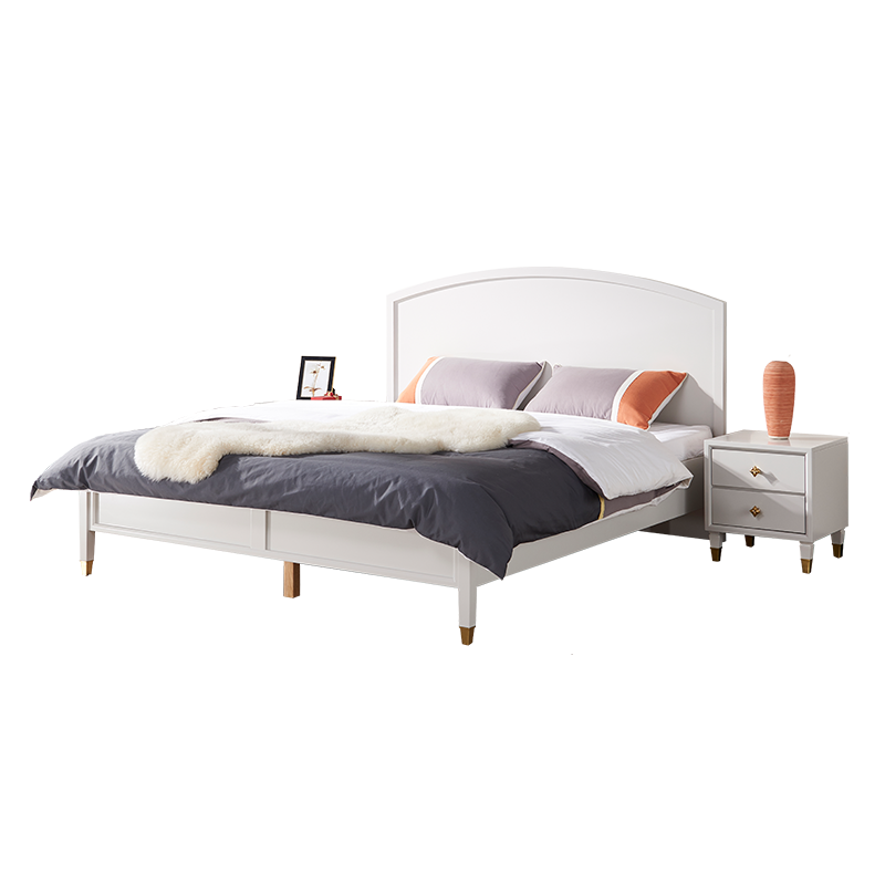 【光明家具】實木床輕奢雙人床臥室大床婚床 1517 1.5米空體床
